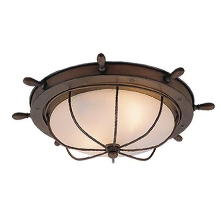 PERFECTTWINKLE Nautical 15 in. Outdoor Ceiling Light - Antique Red Copper PE141939